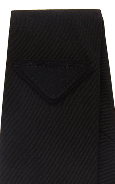 Shop Prada Logo-detailed Poplin Tie In Black