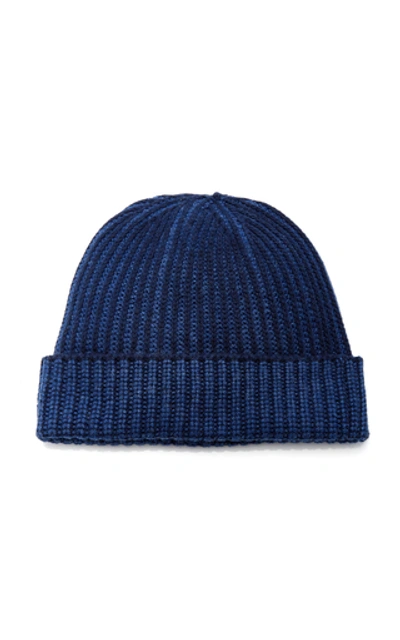 Shop Sease Dinghy Ribbed Cashmere Beanie In Navy