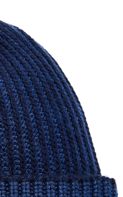 Shop Sease Dinghy Ribbed Cashmere Beanie In Navy