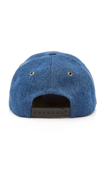Shop Ami Alexandre Mattiussi Embroidered Denim Hat In Blue