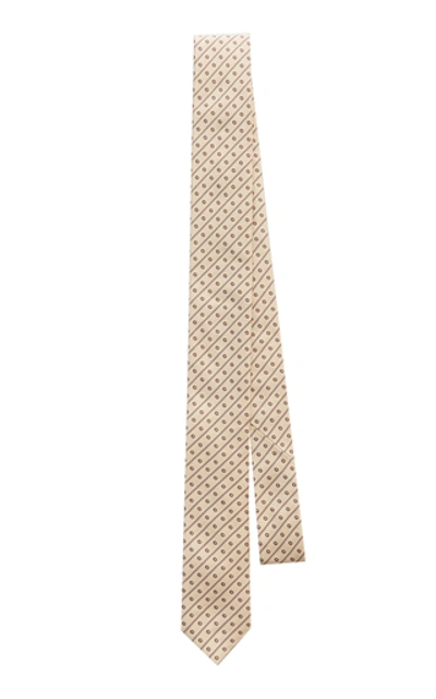 Shop Prada Retro Dot Woven Tie In Yellow