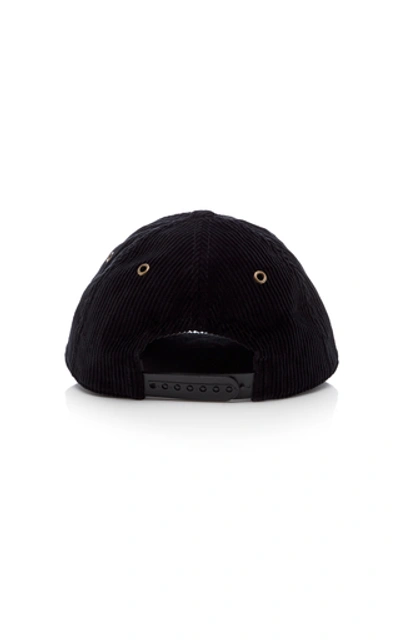 Shop Ami Alexandre Mattiussi Embroidered Cotton-corduroy Hat In Black