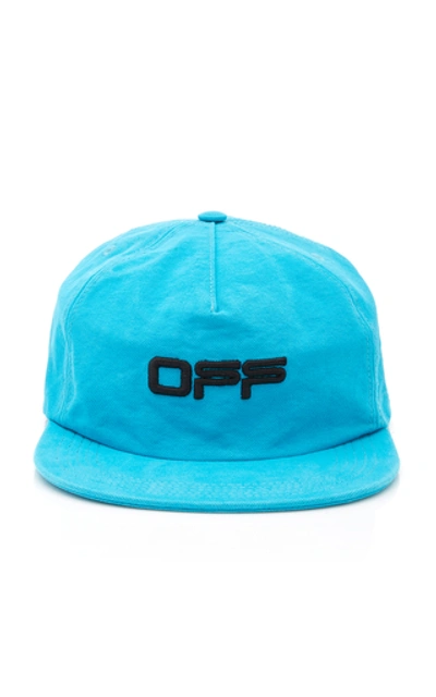 Shop Off-white Embroidered Cotton-twill Baseball Cap In Blue