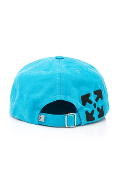 Shop Off-white Embroidered Cotton-twill Baseball Cap In Blue