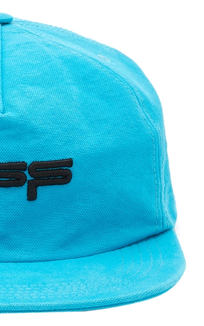 Shop Off-white Embroidered Cotton-twill Baseball Cap In Blue