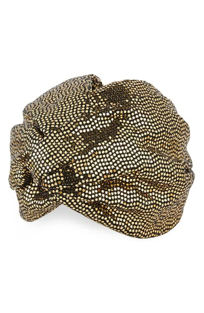Shop Gucci Rickband Embellished Knotted Headband In Black/ Yellow