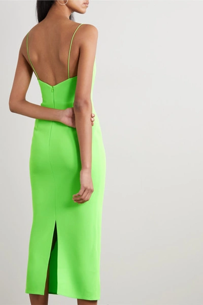 Shop Alex Perry Drake Stretch-crepe Midi Dress In Lime Green