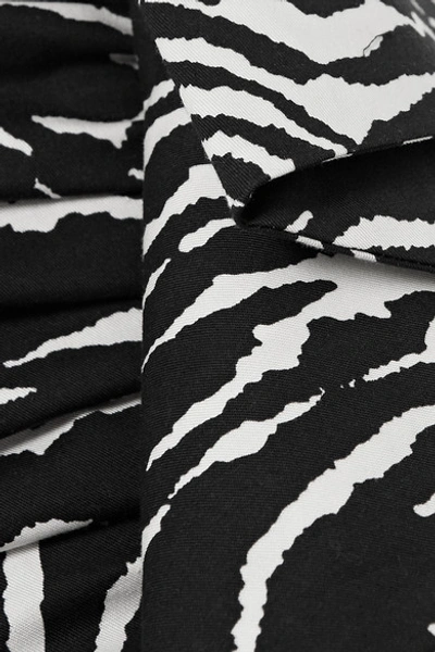 Shop Redemption Draped Zebra-print Stretch-cotton Mini Skirt In Zebra Print