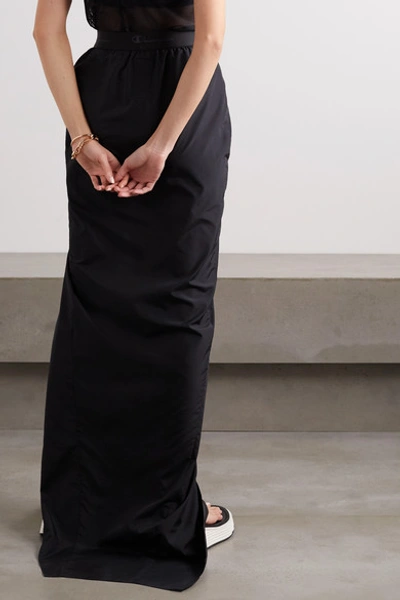 Shop Rick Owens + Champion Ruffled Embroidered Shell Maxi Skirt In Black