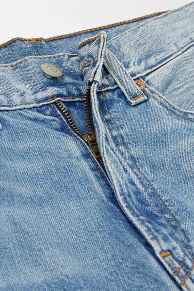 Shop Denimist Pierce Cropped Distressed High-rise Straight-leg Jeans In Light Denim