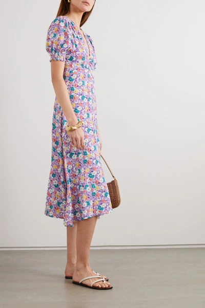 Faithfull The Brand Net Sustain Marie-louise Floral-print Crepe Midi Dress  In Multi | ModeSens