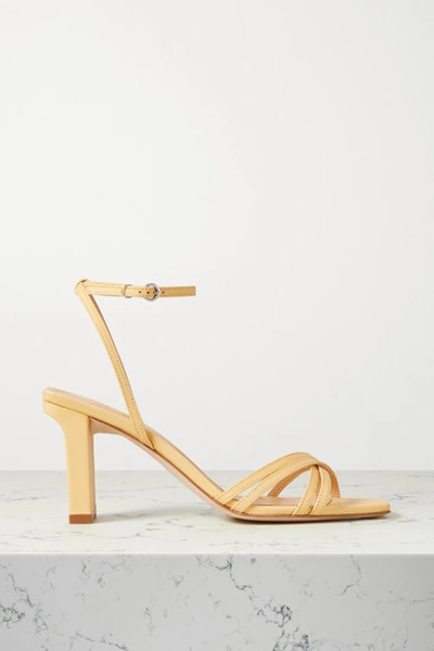 Shop Aeyde Annabella Leather Sandals In Yellow