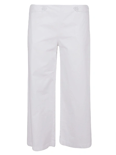 Shop Love Moschino White Cotton Trousers