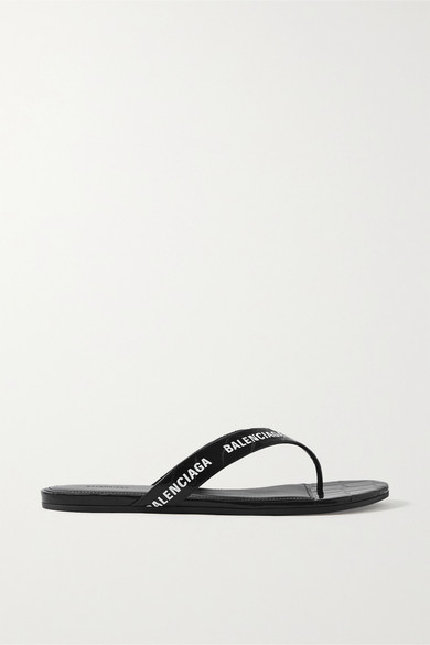 crocs leather flip flops