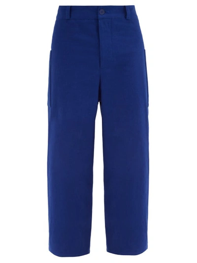 The Conductor Patch-pocket Cotton Trousers In Blue