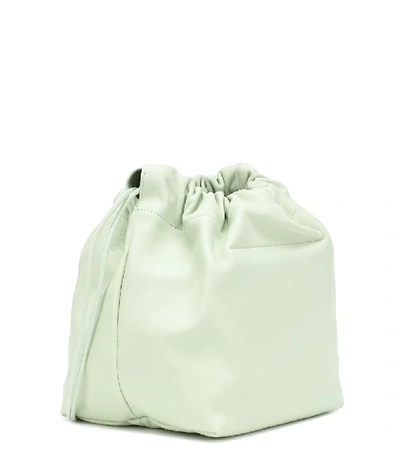 Shop Jil Sander Leather Bucket Bag In Green