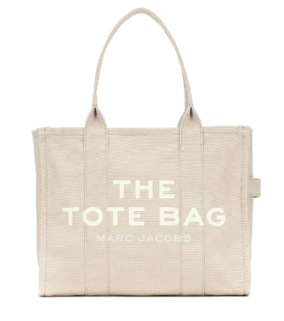 Shop Marc Jacobs The Large Canvas Tote Bag In Beige