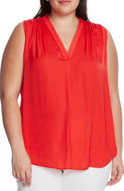 Shop Vince Camuto V-neck Rumple Blouse In Bright Lady