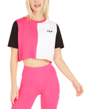 pink and black fila shirt