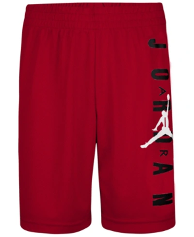 Shop Jordan Big Boys Jump Man Air Vertical Logo Mesh Shorts In Gym Red