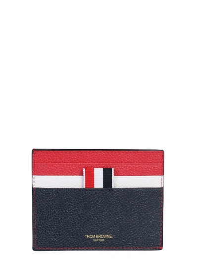 Shop Thom Browne Card Holder With Logo In Bianco