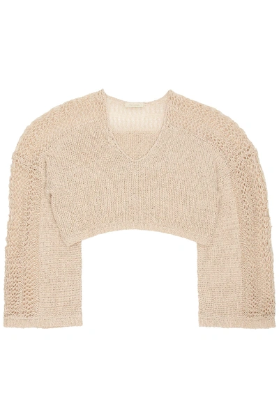Shop Mes Demoiselles Concha Fringed Sweater In Naturel (beige)
