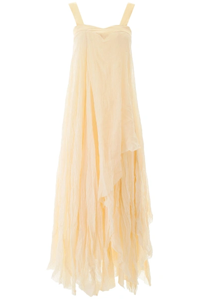 Shop Mes Demoiselles Valentine Asymmetrical Dress In Ivory (beige)