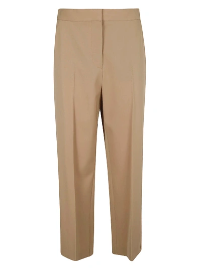 Shop Stella Mccartney Cropped Classic Trousers In Sugar Cane