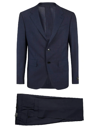 Shop Ermenegildo Zegna Classic Woven Suit In Blue Navy