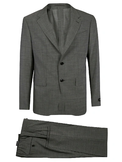 Shop Ermenegildo Zegna Classic Woven Suit In Dark Grey