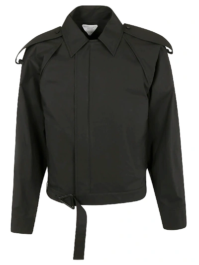 Shop Bottega Veneta Technical Coated Shirt In Off Black