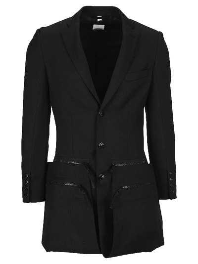 Shop Burberry Slim-fit Twill Blazer In Black