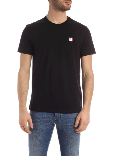 Shop Ami Alexandre Mattiussi Crewneck Tee With Blue White Red Embroidery In Black