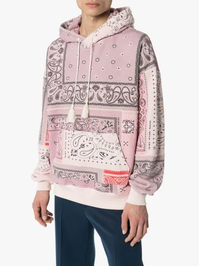 Shop Amiri Bandana Print Hoodie In Pink