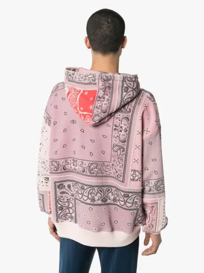 Shop Amiri Bandana Print Hoodie In Pink