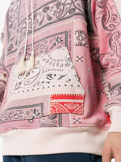 Shop Amiri Bandana Print Hoodie In Pink