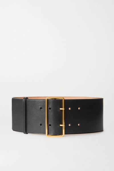 Shop Alexander Mcqueen Leather Waist Belt In Black