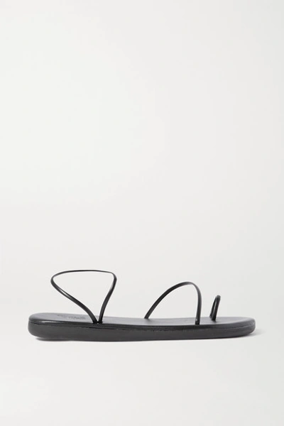 Shop Ancient Greek Sandals Kansiz Faux Leather Sandals In Black