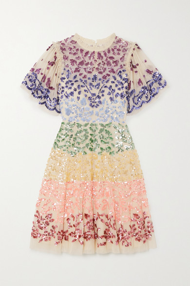 embellished white mini dress