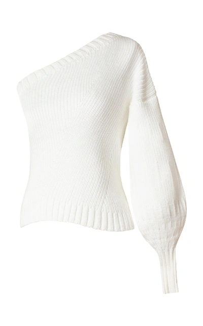 Shop Alejandra Alonso Rojas Ribbed Knit Sweater In White