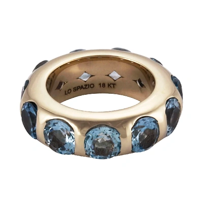 Shop Lo Spazio Jewelry Lo Spazio Aquamarina Ring In Sea_blue