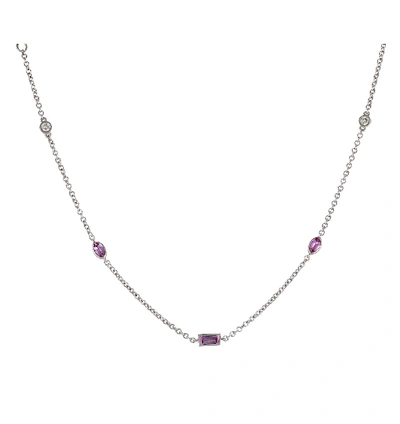 Shop Lo Spazio Jewelry Lo Spazio Pink Sapphire And Diamond Necklace