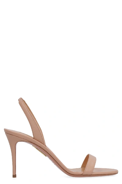 Shop Aquazzura So Nude Leather Sandals In Pale Pink