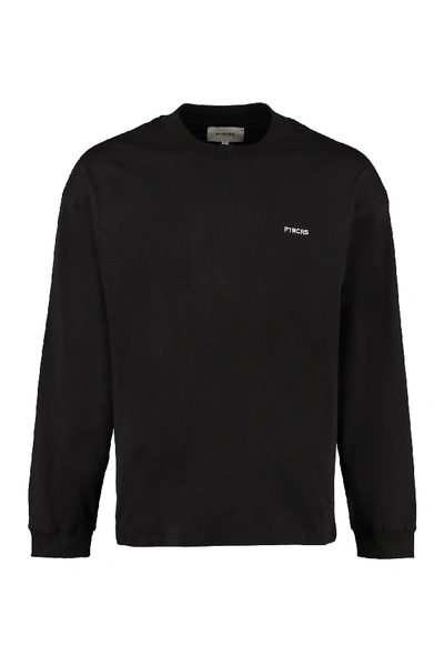 Shop Ptrcrs By Christian Petrini Cotton Long-sleeve T-shirt In Black