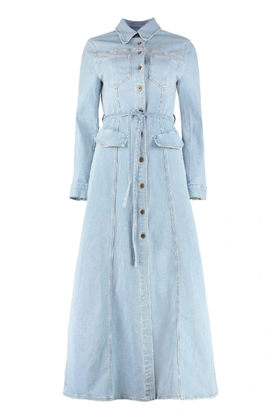 Shop Nanushka Denim Shirtdress