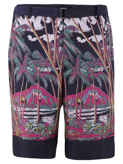 Shop Sacai Printed Shorts In Multi