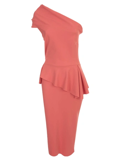 Shop La Petit Robe Di Chiara Boni Dress Single Shoulder In Hibiscus