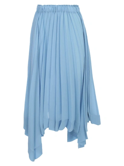 Shop Issey Miyake Pleated Skirt A Line Elastic Waist In Light Blue