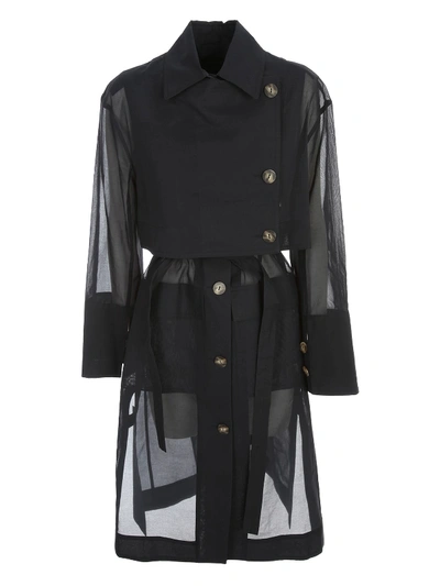Shop Eudon Choi Lois Trenchcoat In Navy