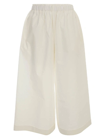 Shop Daniela Gregis Cotton Pants Elastic Waist In White